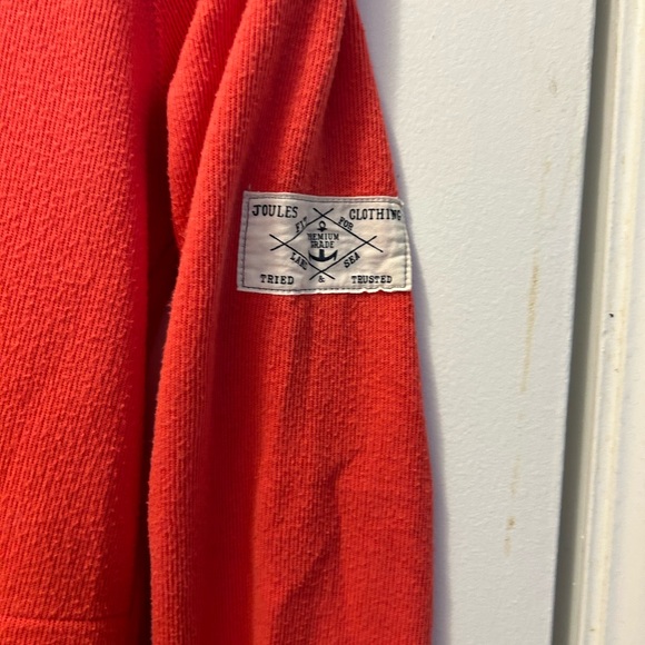 Joules Cotton Blend Cowl Neck with Pockets, Coral, size 2 - Picture 4 of 4